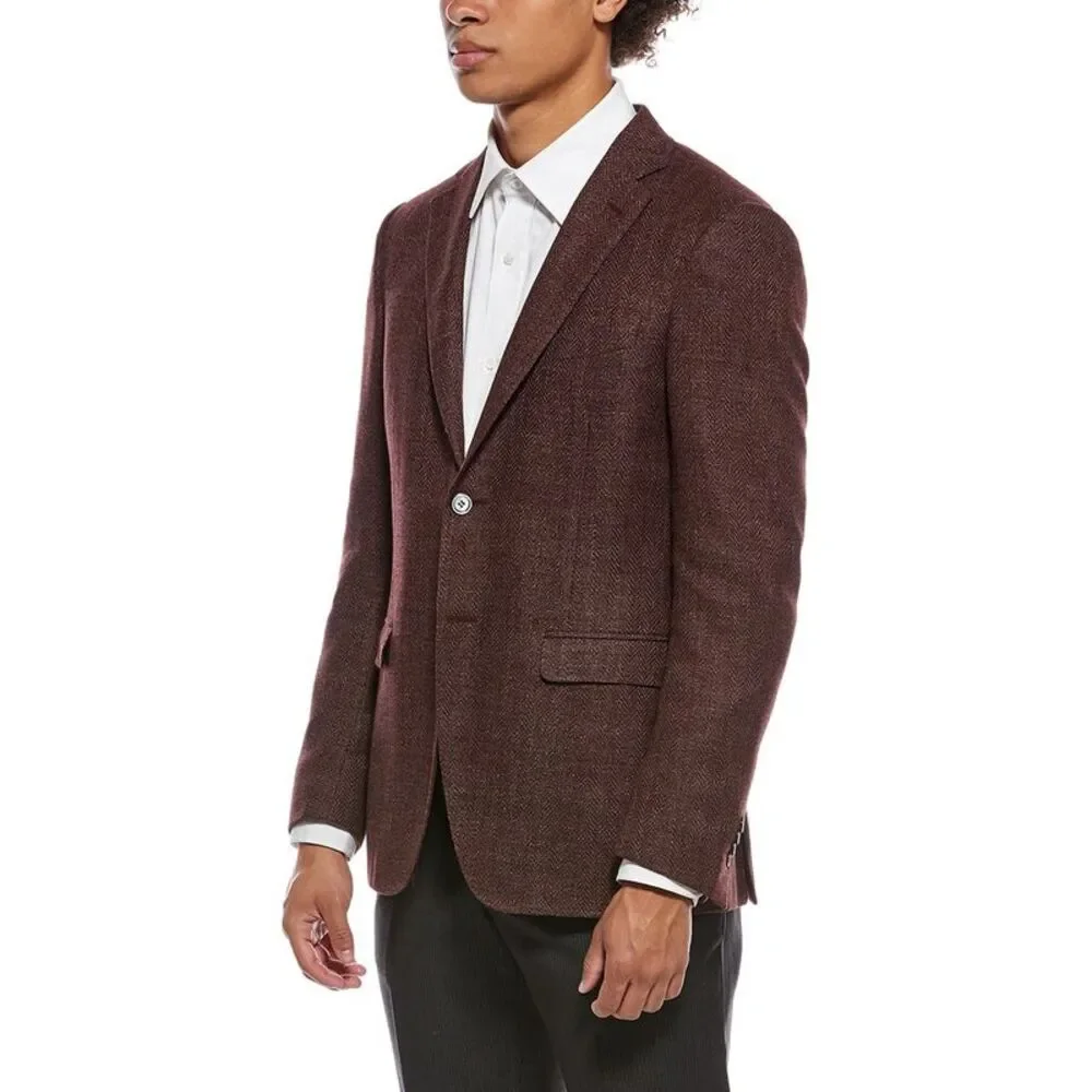 Canali Mens  Wool & Angora-Blend Blazer, Red